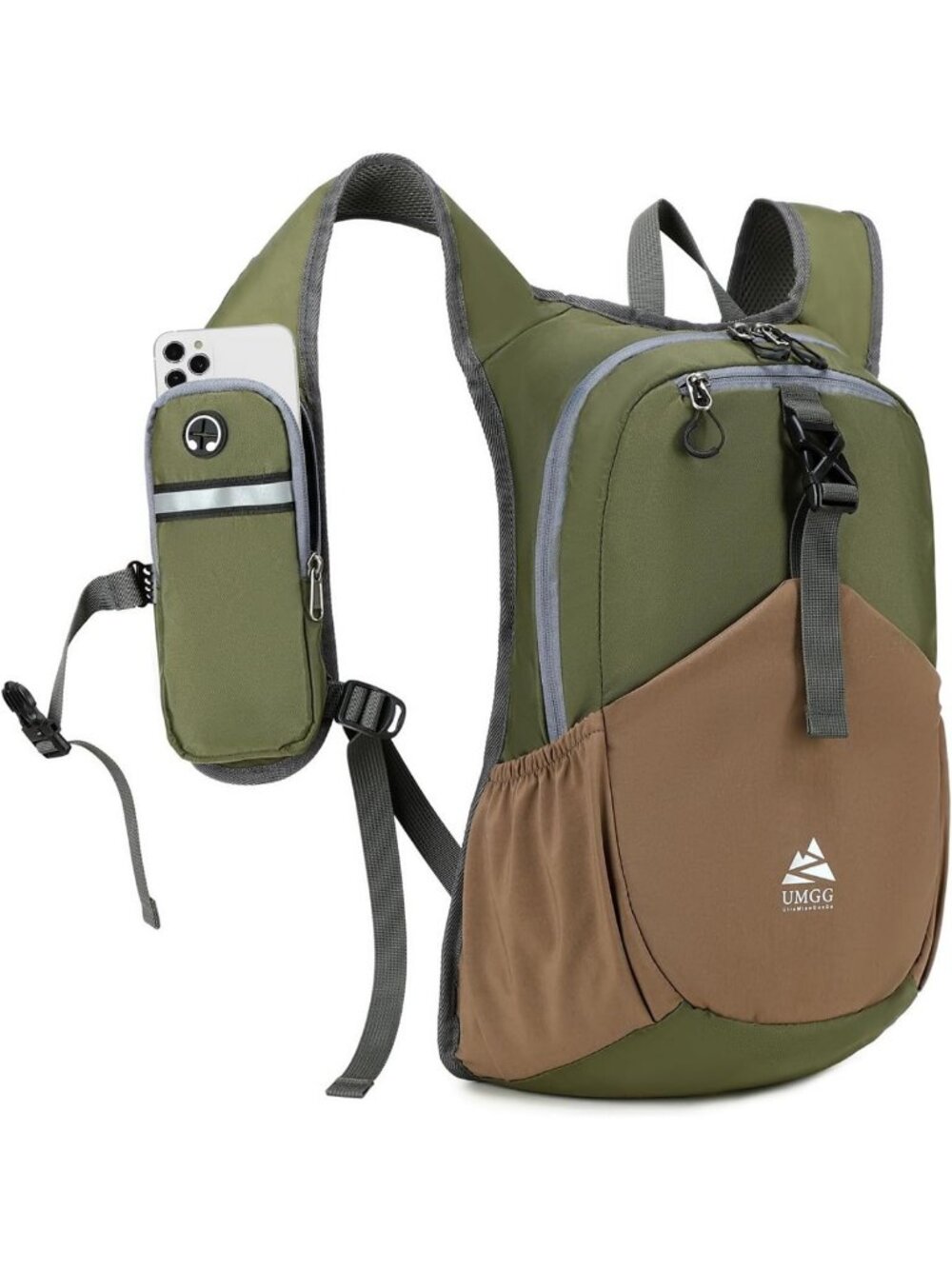 Lightweight 15L Hiking Backpack for Men & Women, Foldable Casual Daypack, Green